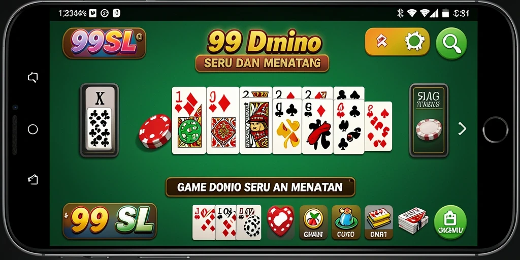 Tampilan gameplay seru di 99SL dengan kartu Domino.