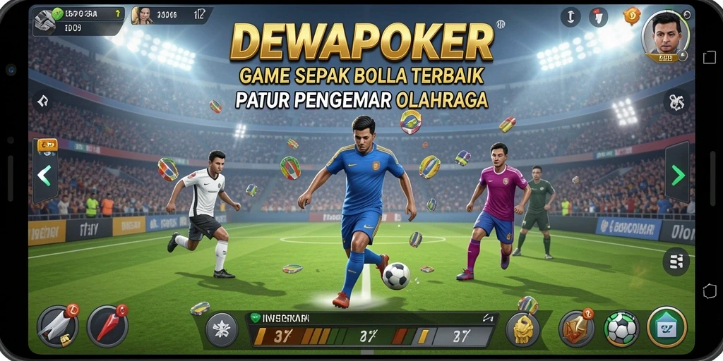 Gameplay DEWAPOKER yang seru dengan aksi sepak bola nyata.