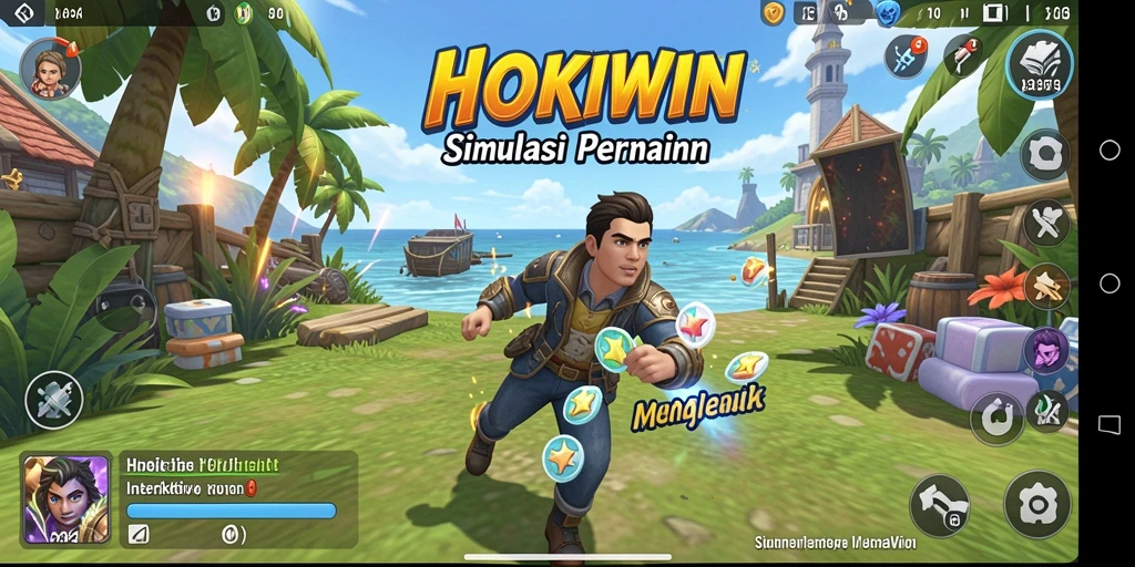 Tampilan gameplay menarik HOKIWIN dengan grafis berwarna-warni.