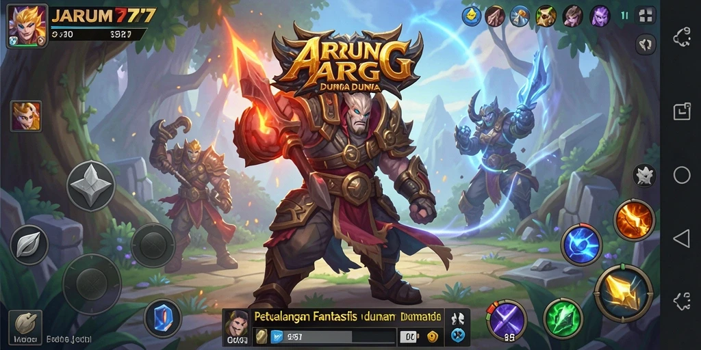 Screenshot gameplay JARUM77 menampilkan aksi pertarungan yang mendebarkan.