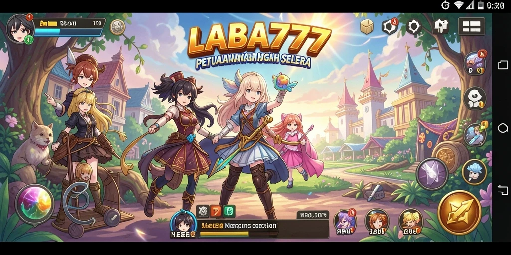 Screenshot dari gameplay LABA777 yang menampilkan karakter anime dalam aksi.