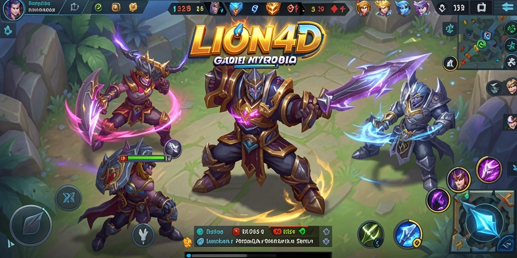 Tampilan aksi seru di LION4D dengan para hero di arena.
