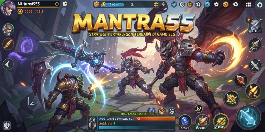 Tampilan memukau gameplay strategis di MANTRA55.