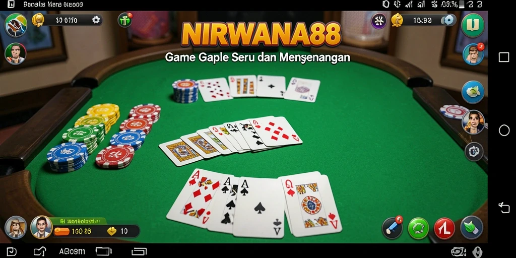 Screenshot gameplay NIRWANA88 yang menampilkan keseruan bermain Gaple.