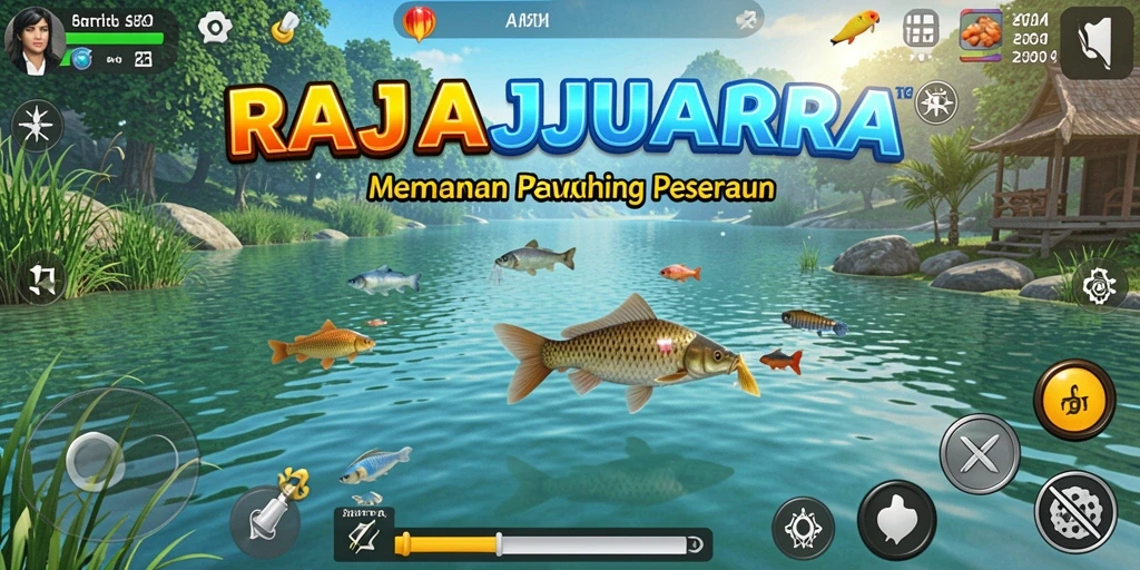 Tampilan gameplay RAJAJUARA yang menarik dan menantang bagi pecinta memancing.