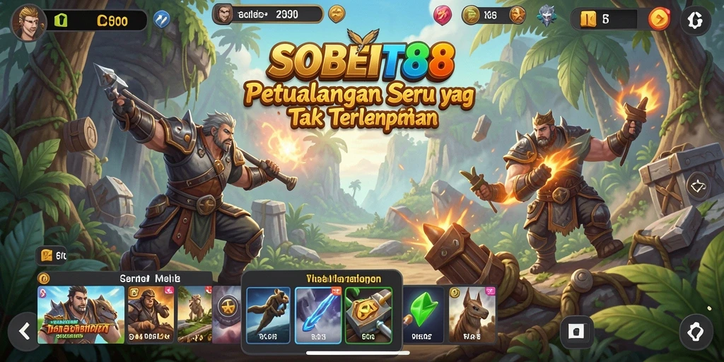 Screenshot gameplay SOBET88 yang menunjukkan aksi petualangan mendebarkan.