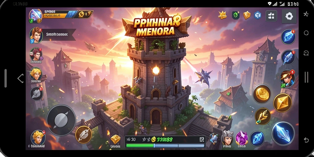 Tampilan gameplay SPIN88 yang menarik dan seru di genre Tower Defense.