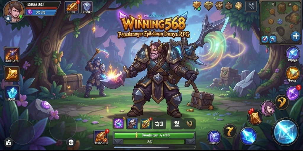 Tampilan gameplay menakjubkan dari WINNING568 dalam petualangan RPG.